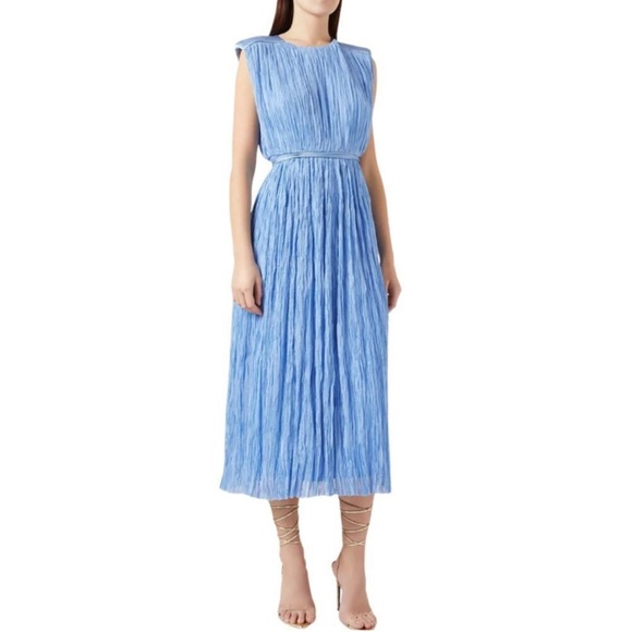 NWT Aje Midi Dress Pleated Blue 4 - Picture 6 of 12
